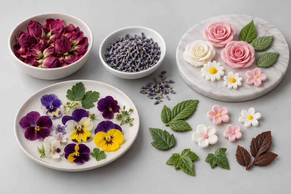 Representative product illustration: Bakery Flower and Leaf Decorations