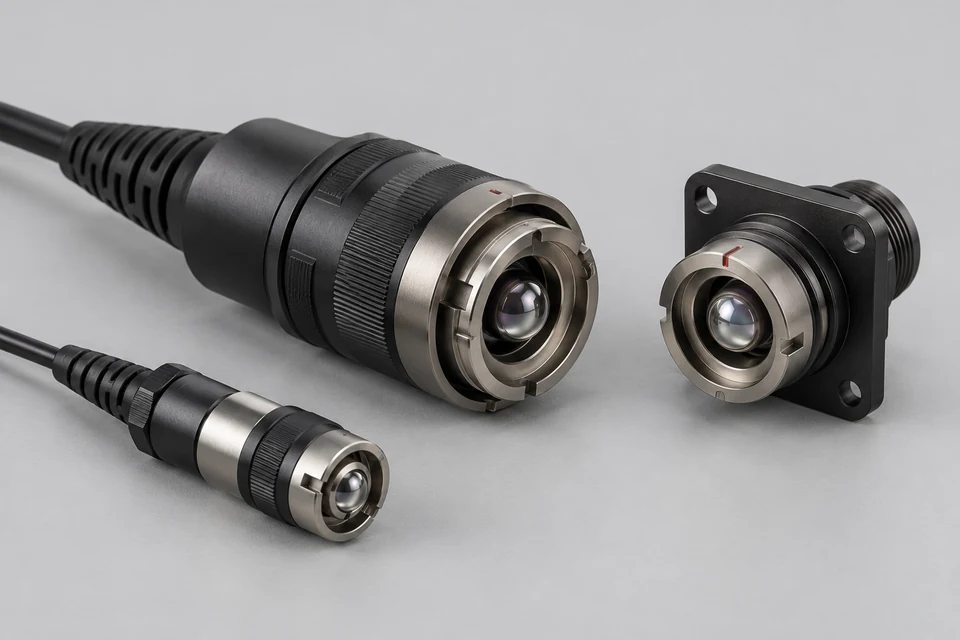 Representative product illustration: Ball Lens Expanded Beam Optical Fiber Connector