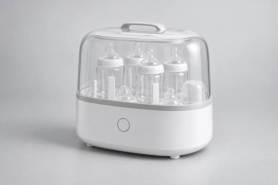 Representative product illustration: 2-in-1 Electric Bottle Sterilizer and Dryer