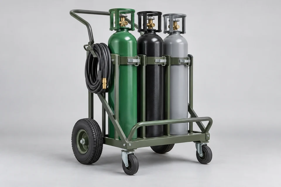 Representative product illustration: 3-Bottle Gas Service Carts