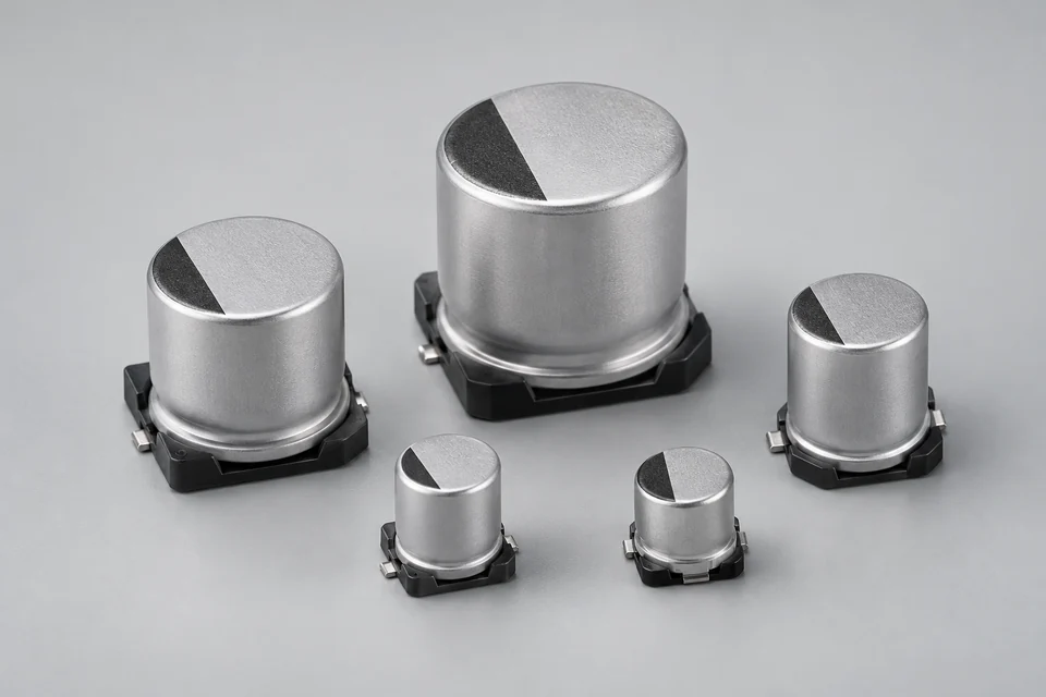Representative Chip Type Conductive Polymer Aluminum Solid Electrolytic Capacitors configuration