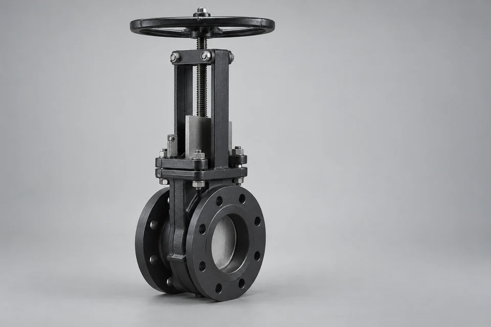 Representative Dark Plate Knife Gate Valve configuration