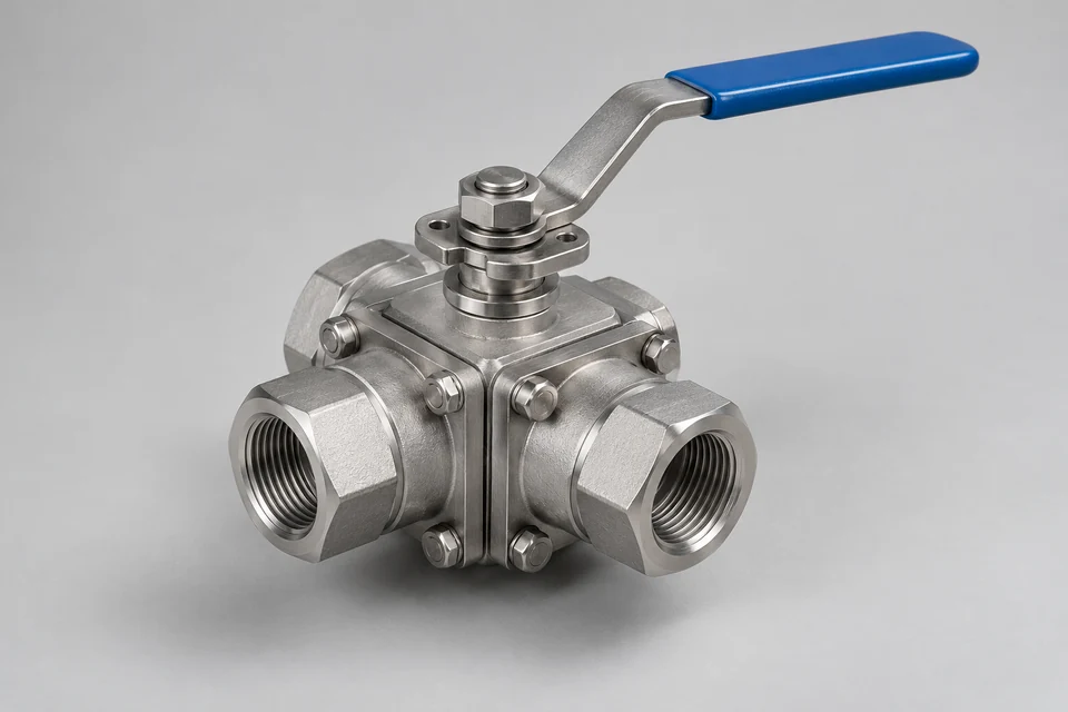 Representative High Pressure Four-Way Ball Valve configuration