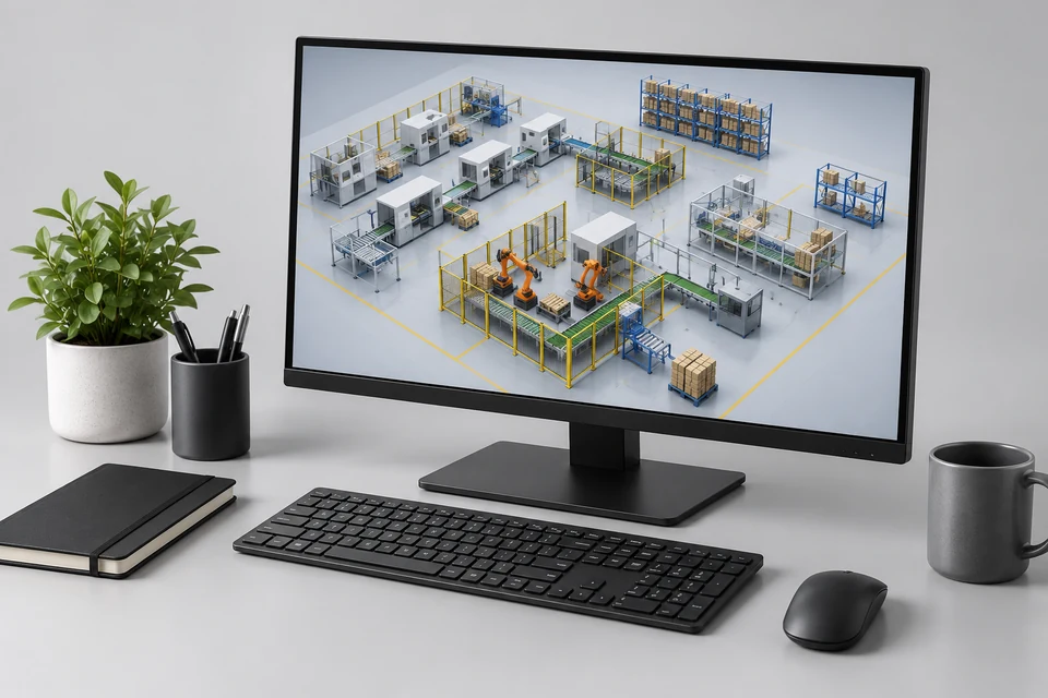 3D Factory Simulation Software — representative illustration