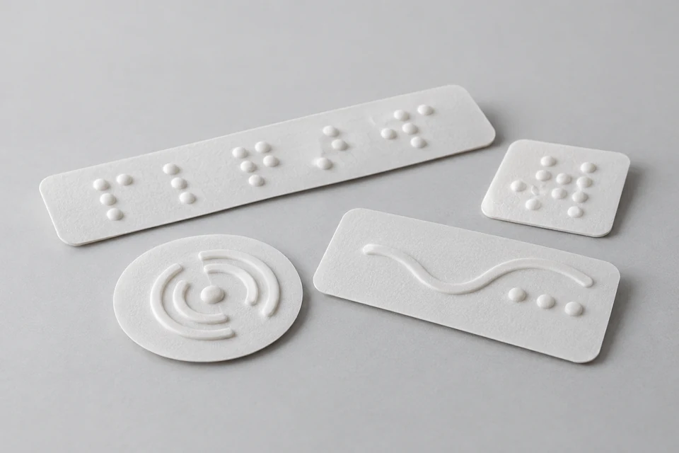 3D Printed and Raised Tactile Labels — representative illustration