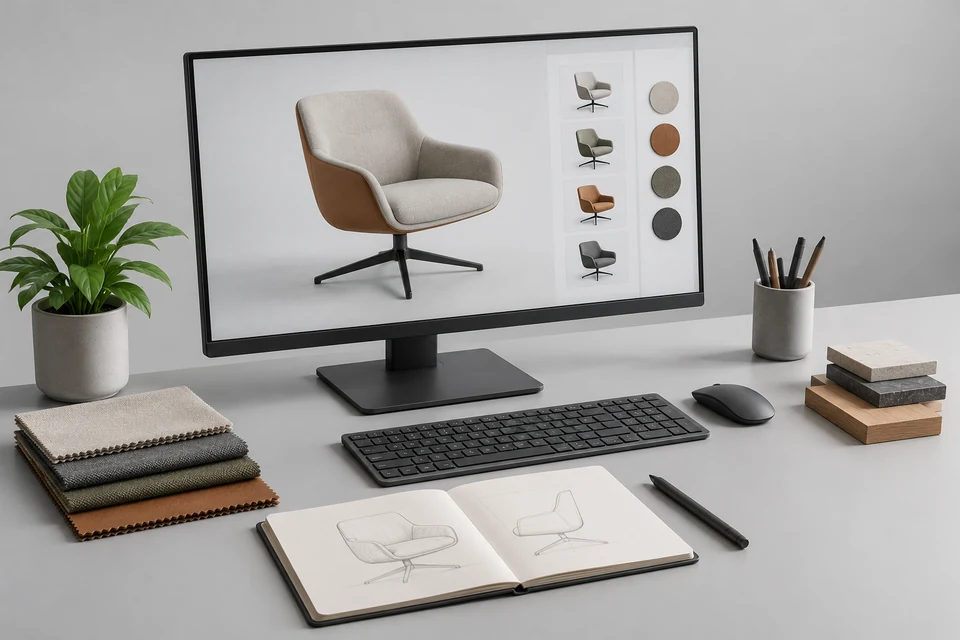 3D Product Configurator — representative illustration
