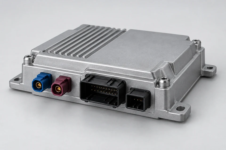 4G and 5G Automotive Telematics Control Units (TCU) — representative illustration