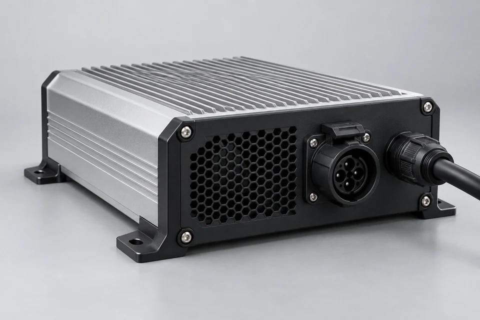 500W On-Board Battery Charger — representative illustration
