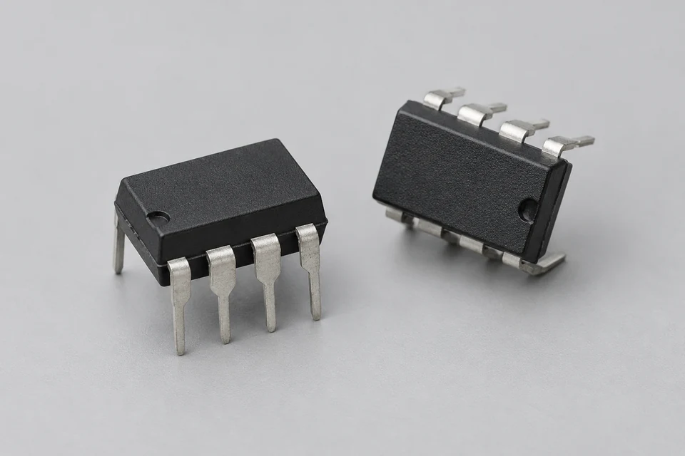 555 Timer IC — representative illustration