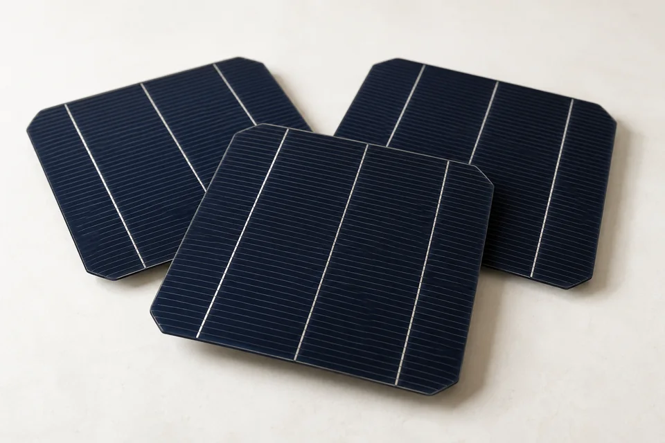 Representative crystalline silicon solar cells product rendering