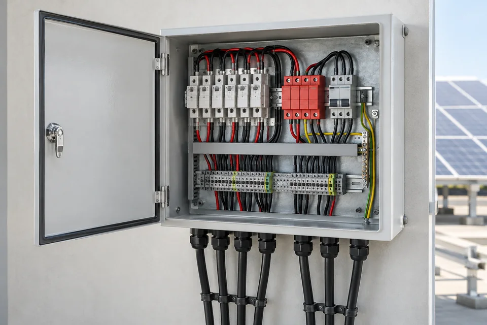 Representative solar pv combiner boxes product rendering