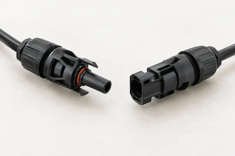 Representative solar pv connectors product rendering