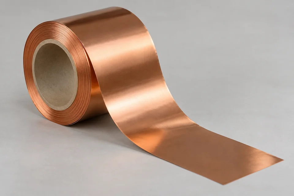 thin copper foil roll with a smooth metallic ribbon