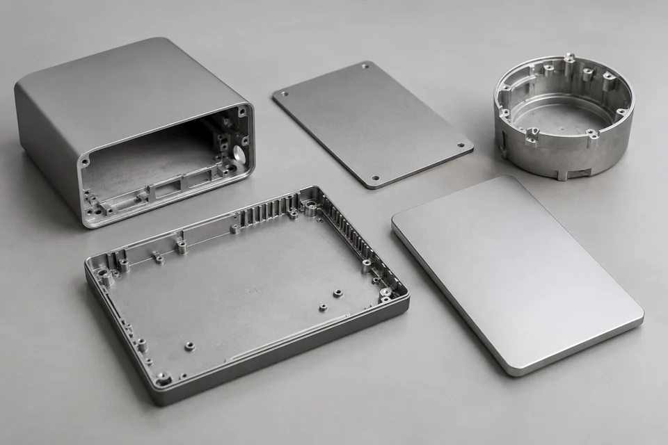 magnesium alloy consumer electronics housing with representative metal blanks