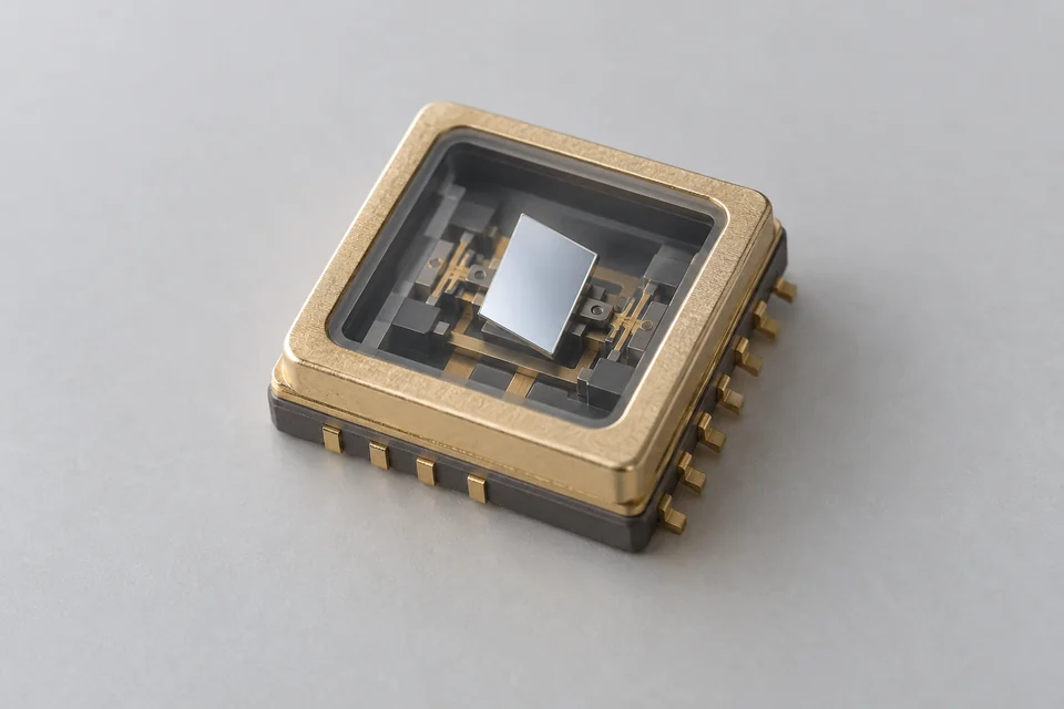 small MEMS optical mirror module with delicate reflecting surface inside intact package