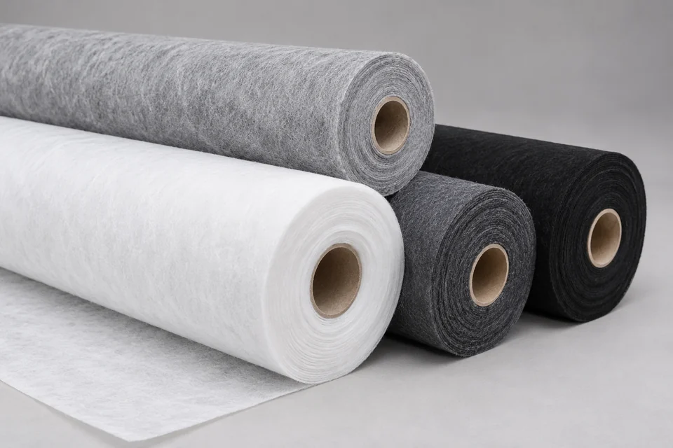 nonwoven fabric rolls with visible fibrous texture