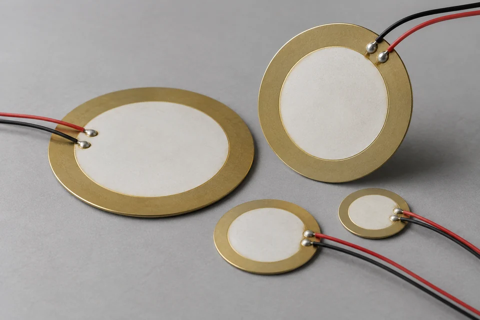 piezoelectric ceramic discs with thin electrode surfaces