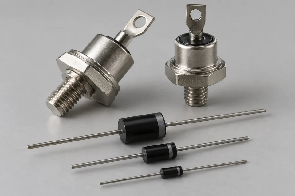 power diode components with stud and axial package forms