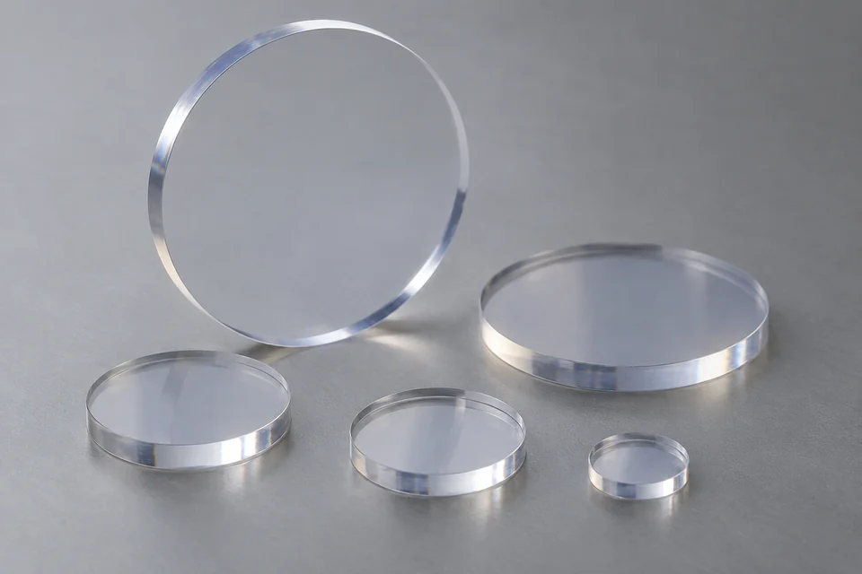 sapphire optical window discs with polished flat transparent surfaces