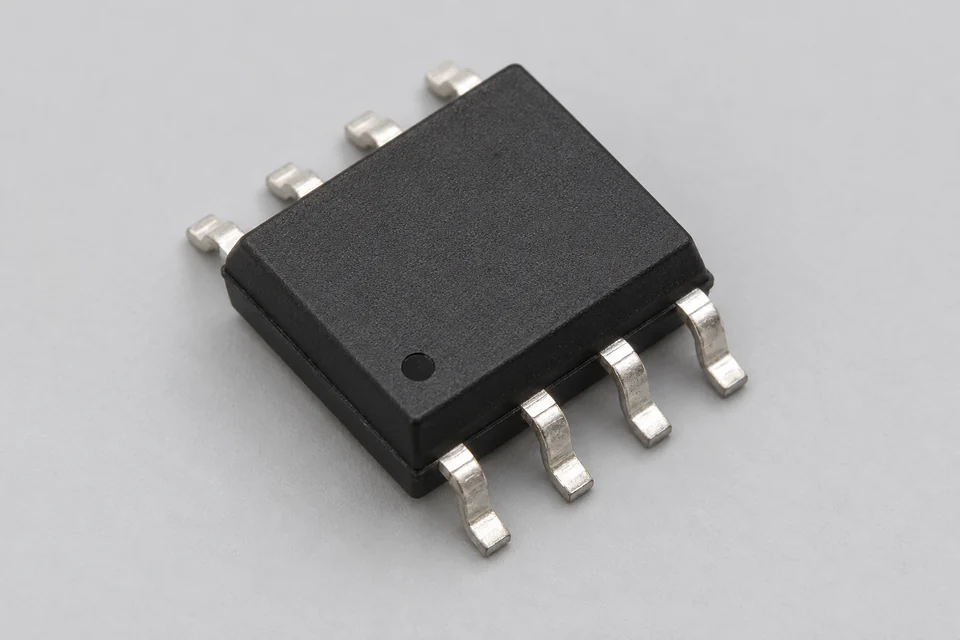 Representative automotive suspension acceleration sensor IC in a SOIC8 package.