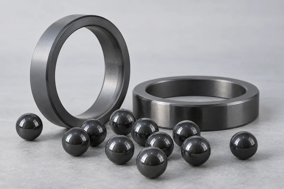silicon nitride ceramic bearing balls and dark grey precision rings