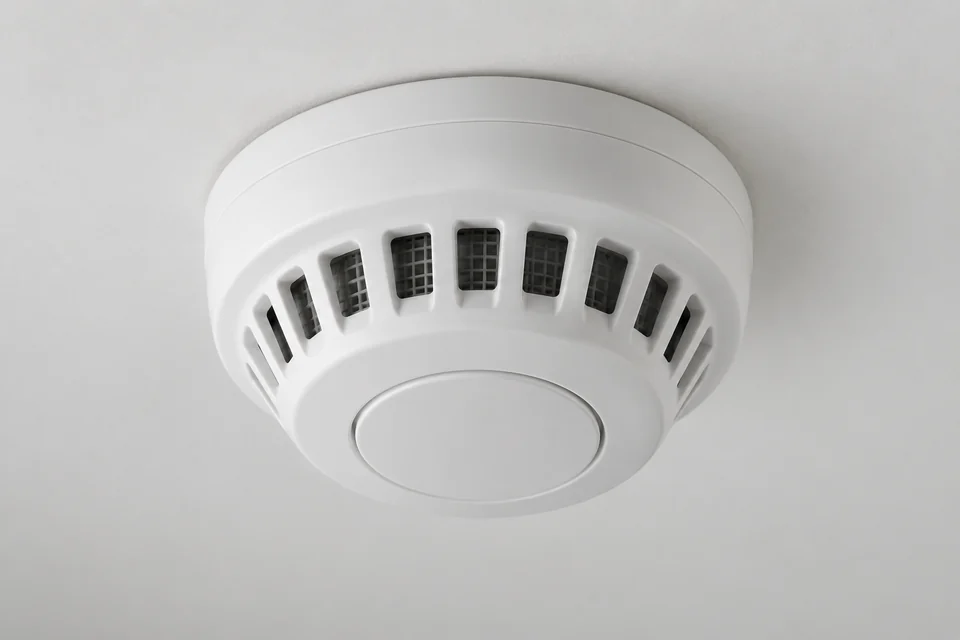 ceiling smoke detector with complete vented circular housing