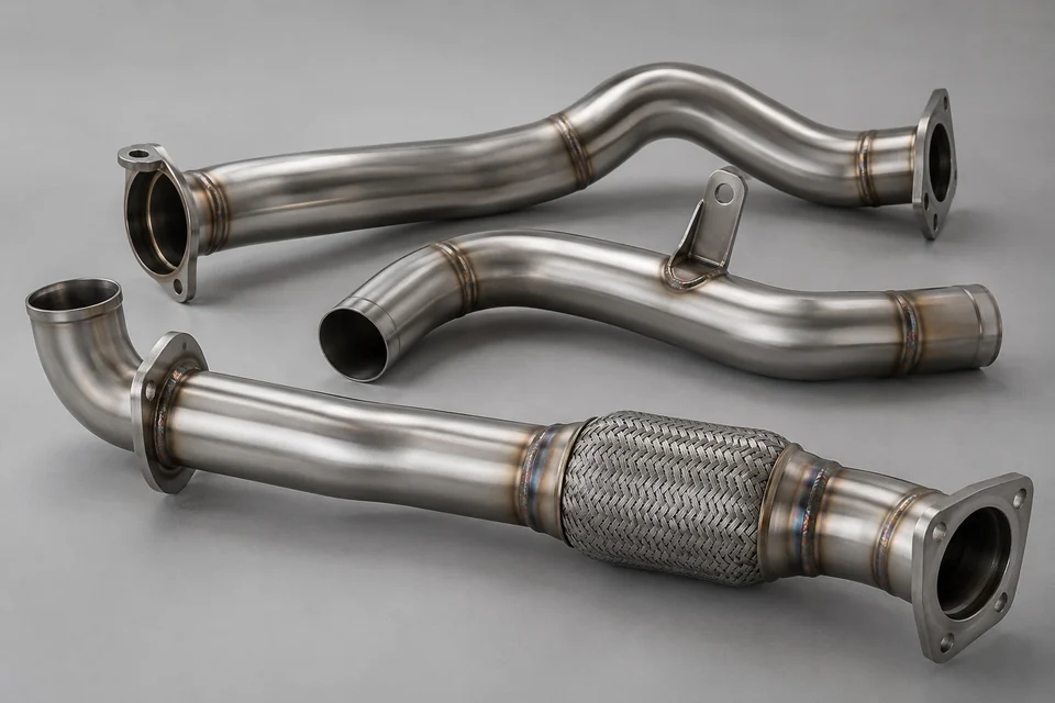 stainless steel automotive tubing segments with bent formed tube geometry