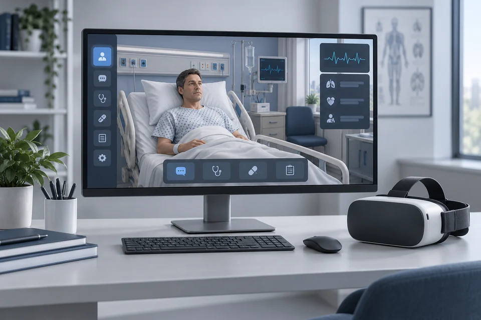 Representative virtual patient simulator platform application scene