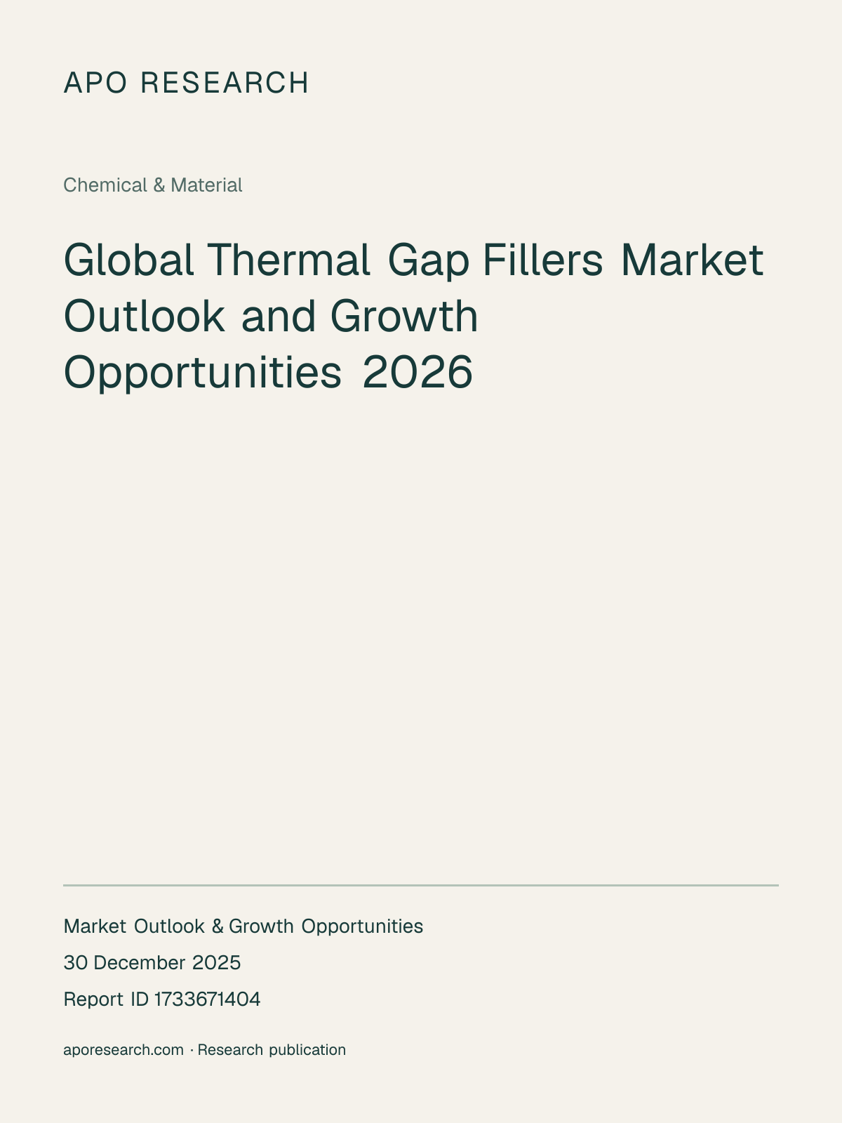 Global Thermal Gap Fillers Market Outlook and Growth Opportunities 2026 — report cover