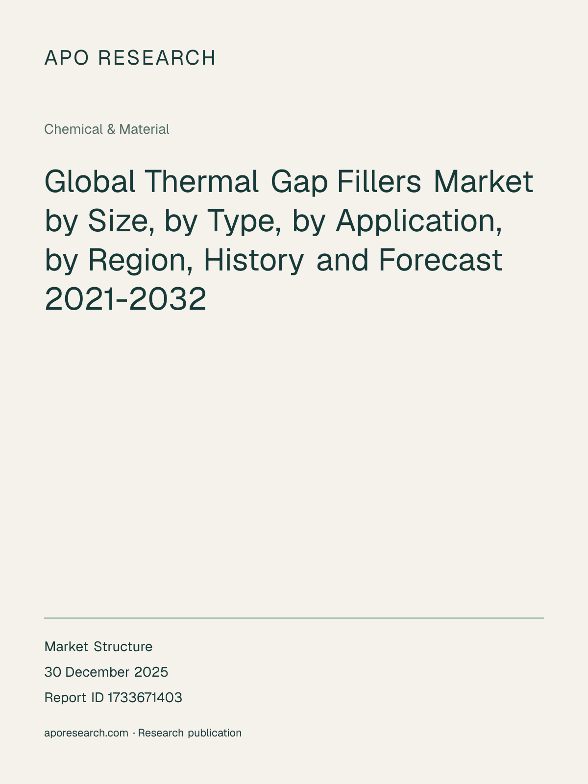 Global Thermal Gap Fillers Market by Size, by Type, by Application, by Region, History and Forecast 2021-2032 — report cover