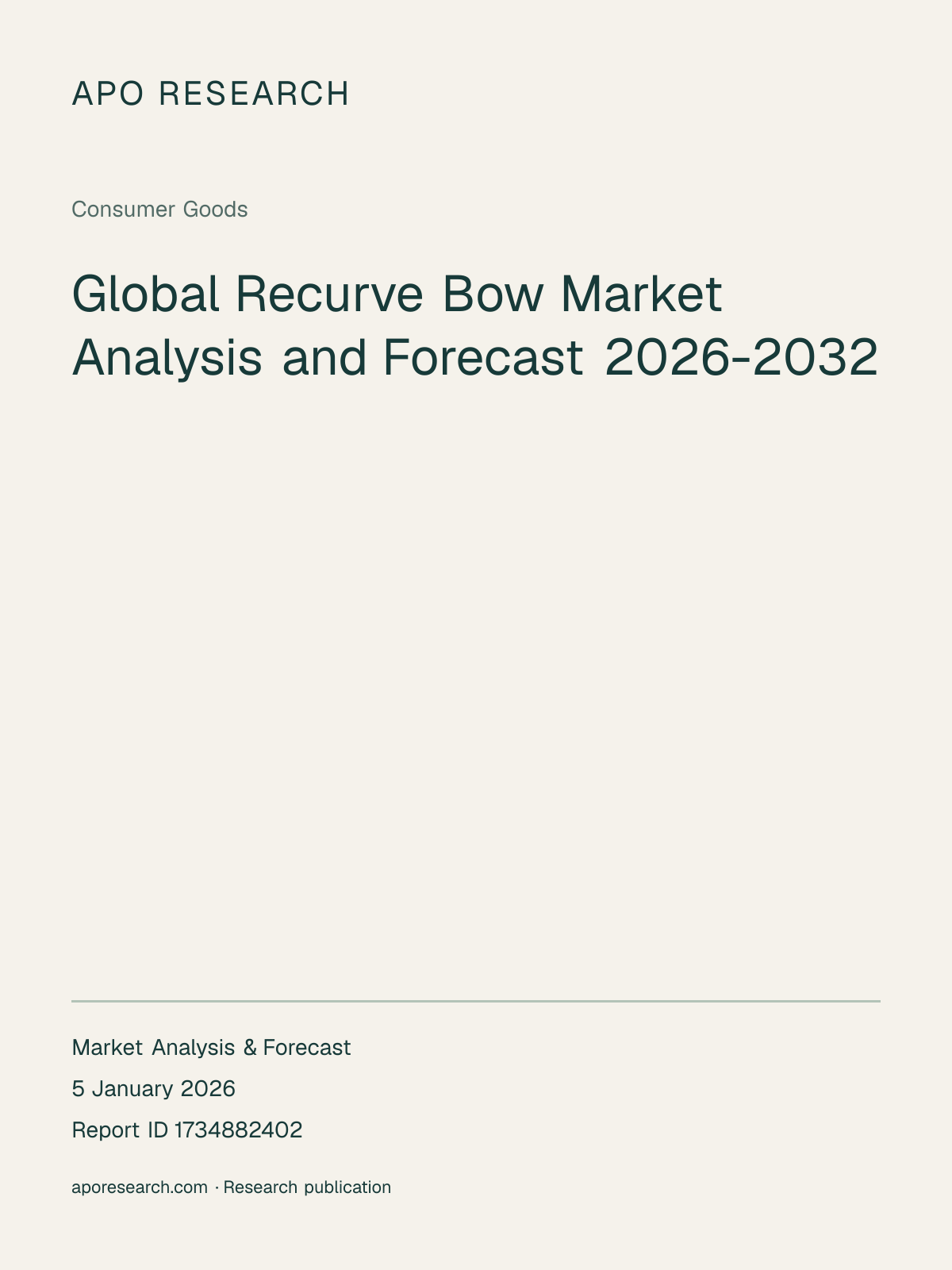 Global Recurve Bow Market Analysis and Forecast 2026-2032 — report cover