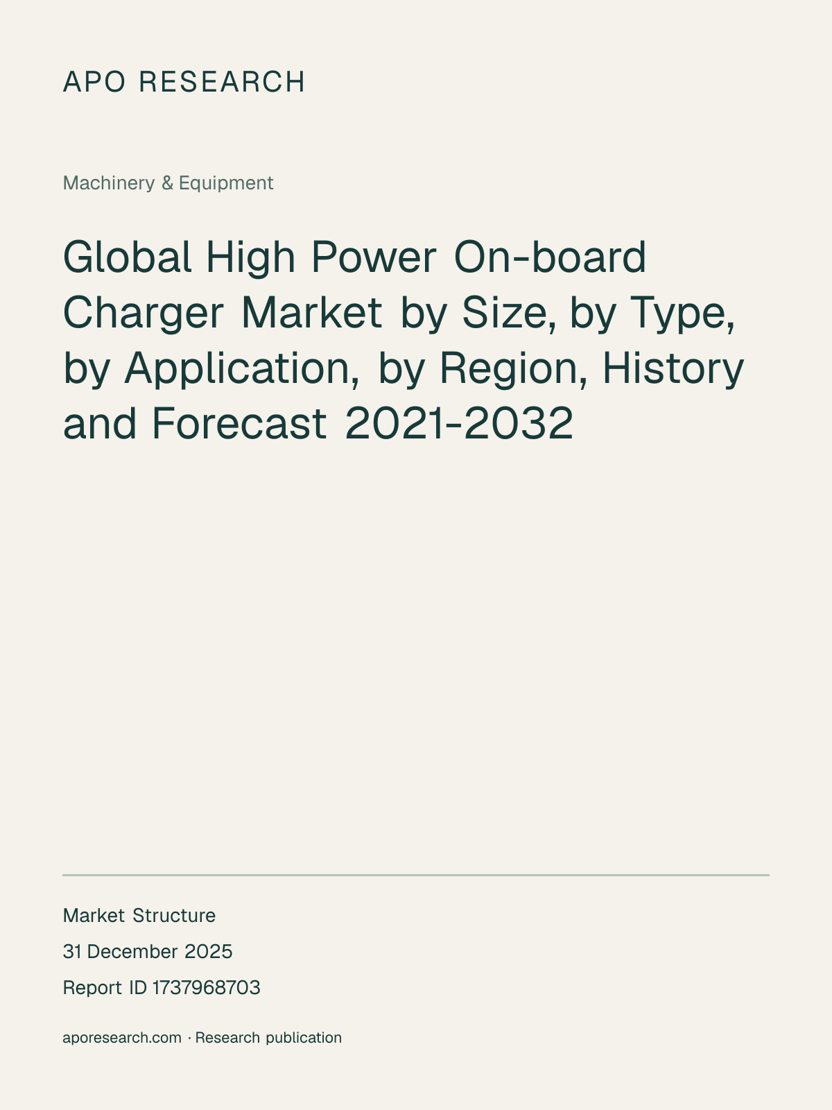 Global High Power On-board Charger Market by Size, by Type, by Application, by Region, History and Forecast 2021-2032 — report cover
