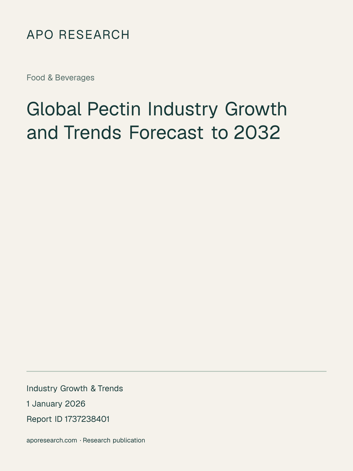 Global Pectin Industry Growth and Trends Forecast to 2032 — report cover