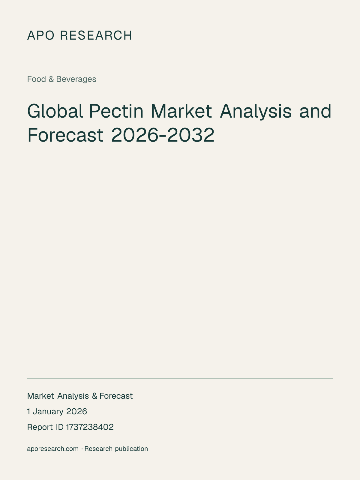Global Pectin Market Analysis and Forecast 2026-2032 — report cover