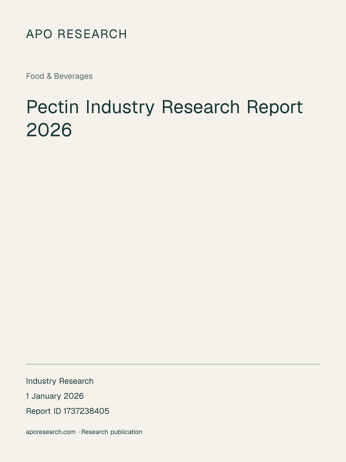 Pectin Industry Research Report 2026 — report cover