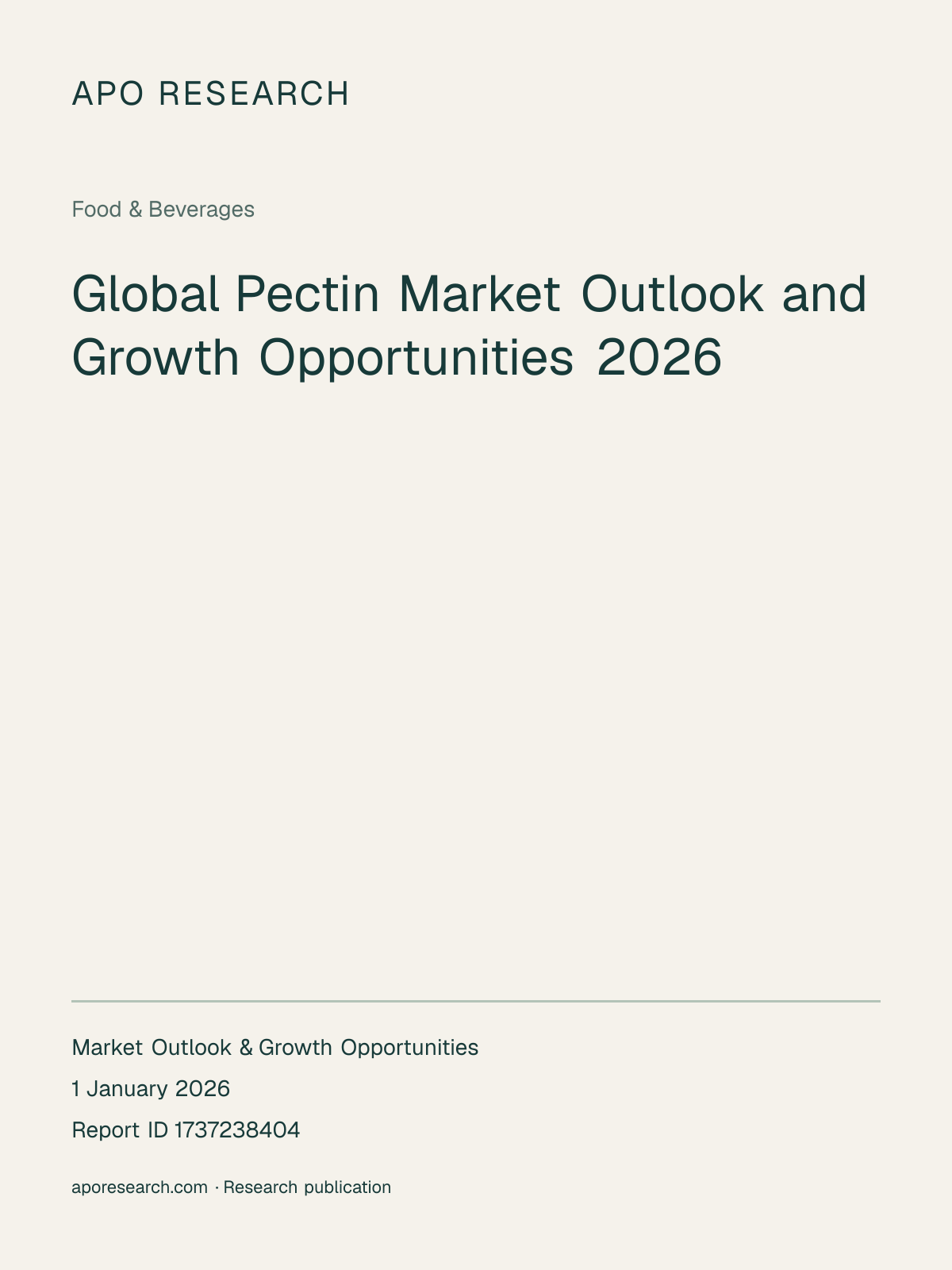 Global Pectin Market Outlook and Growth Opportunities 2026 — report cover