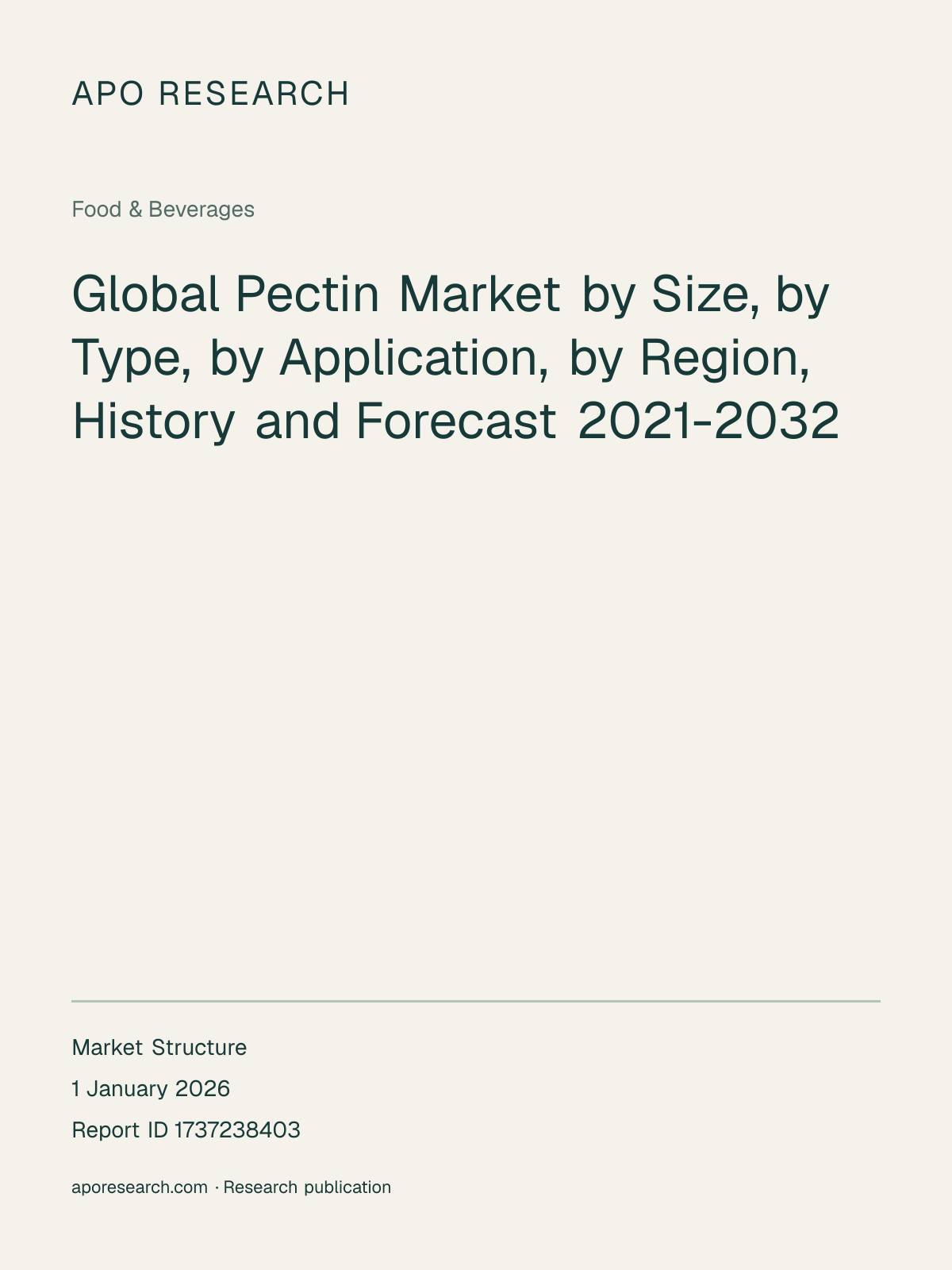 Global Pectin Market by Size, by Type, by Application, by Region, History and Forecast 2021-2032 — report cover