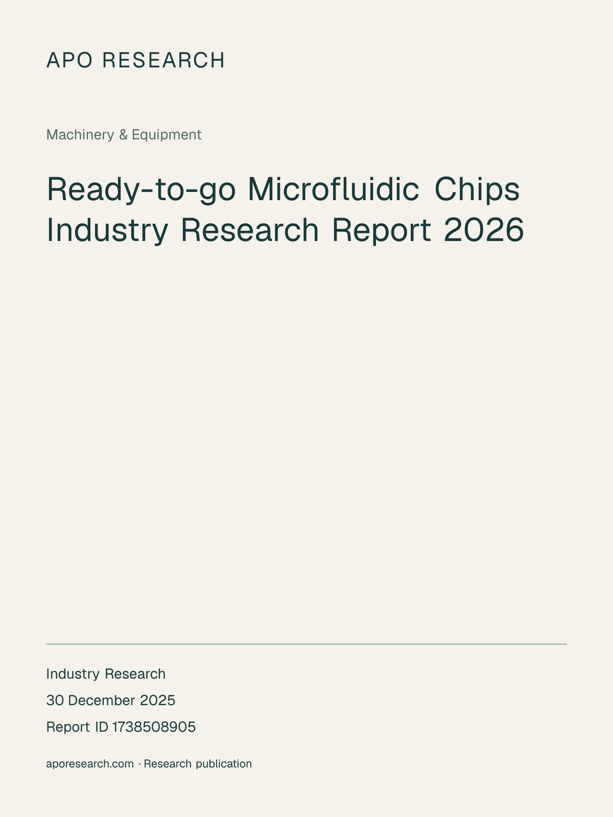 Ready-to-go Microfluidic Chips Industry Research Report 2026 — report cover