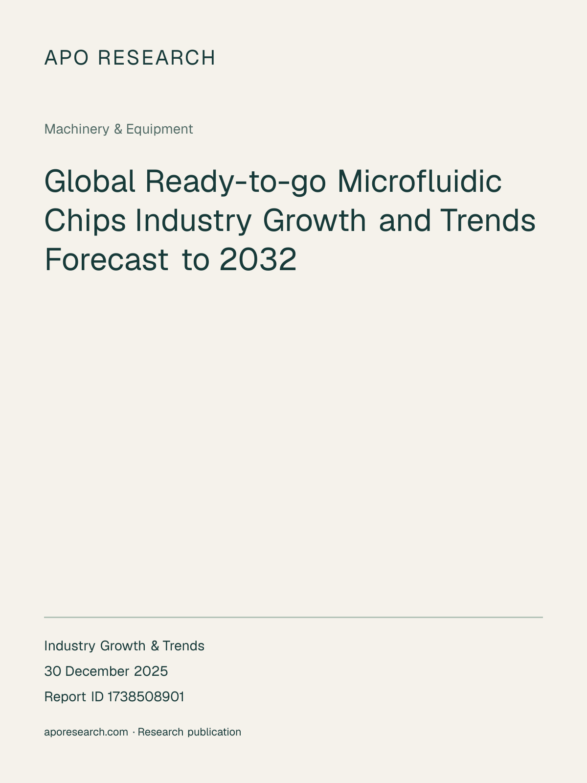Global Ready-to-go Microfluidic Chips Industry Growth and Trends Forecast to 2032 — report cover