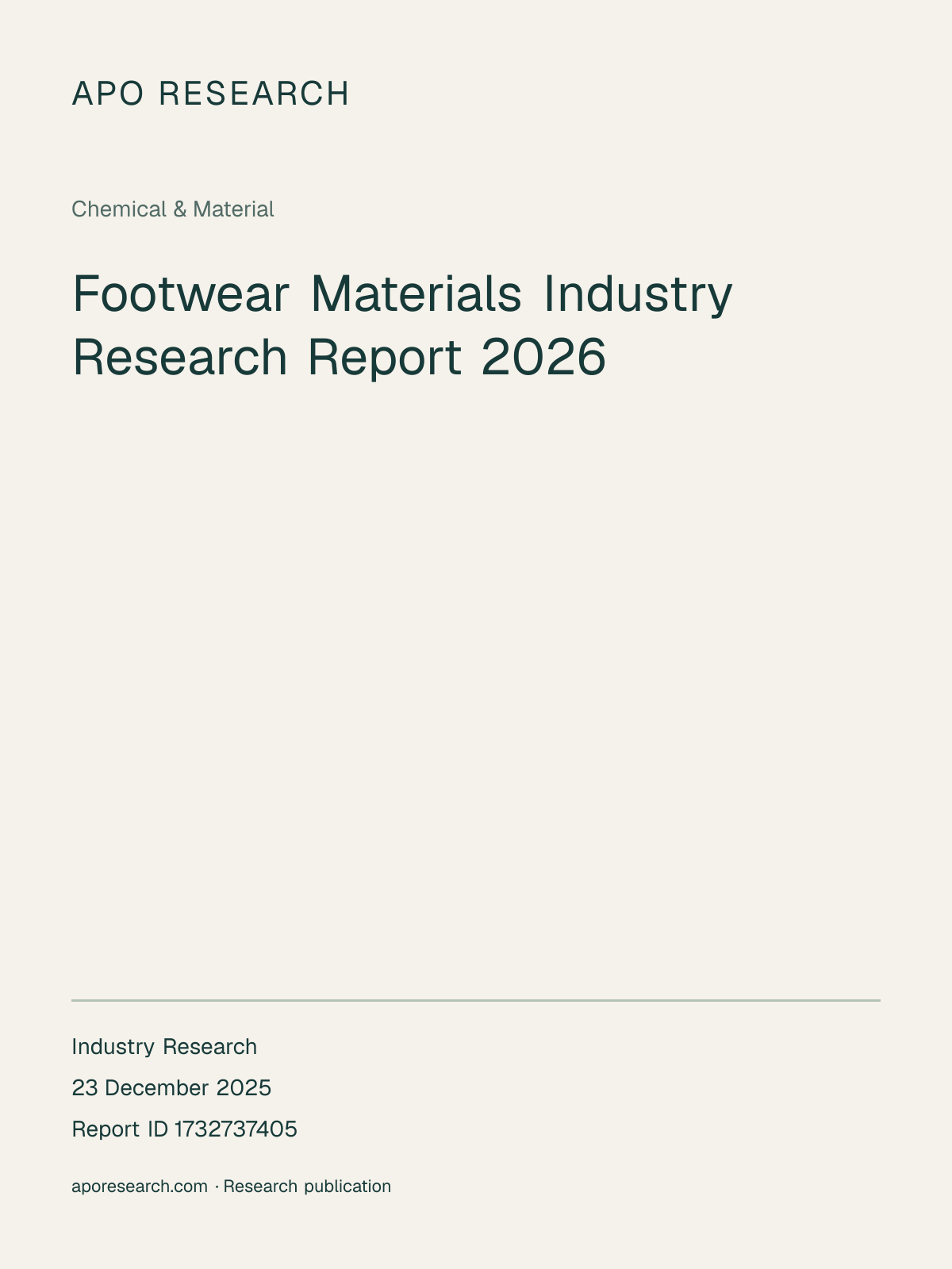 Footwear Materials Industry Research Report 2026 — report cover